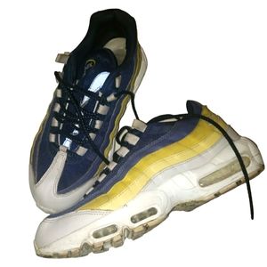 Nike Womens Blue Yellow and White Air Max Shoes